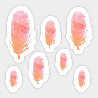 Watercolor feather stickers Sticker